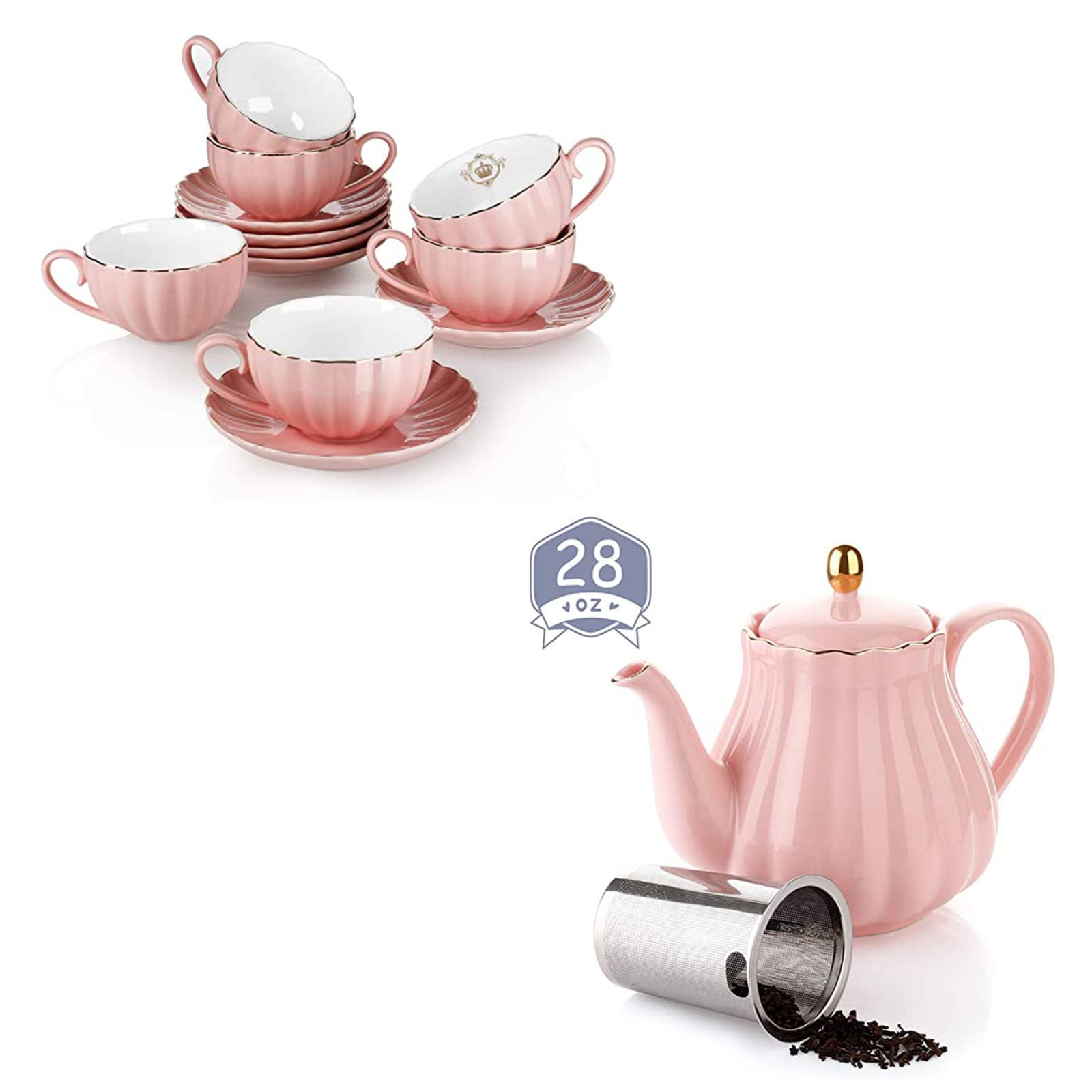 Amazon.com | Amazingware Porcelain Tea Set - Tea Cup and